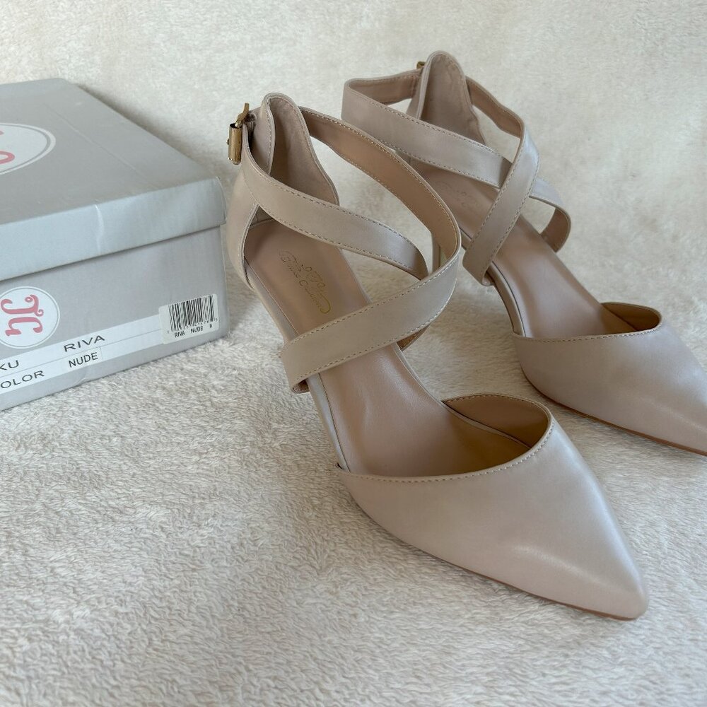 Journee Collection Womens Riva Nude Strap Pumps